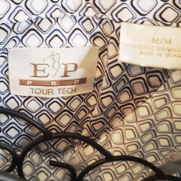 **SOLD** Diamond Pattern White Golf Stretch Polo - Picture 6 of 8